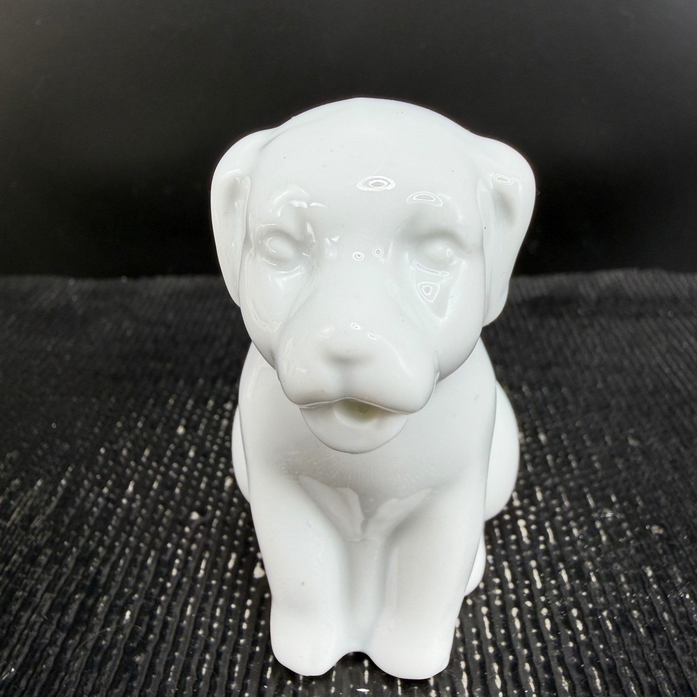 White Ceramic Dog Creamer Pitcher Vintage Puppy Figurine‎ Mini Milk Jug 3inch - Picture 4 of 9
